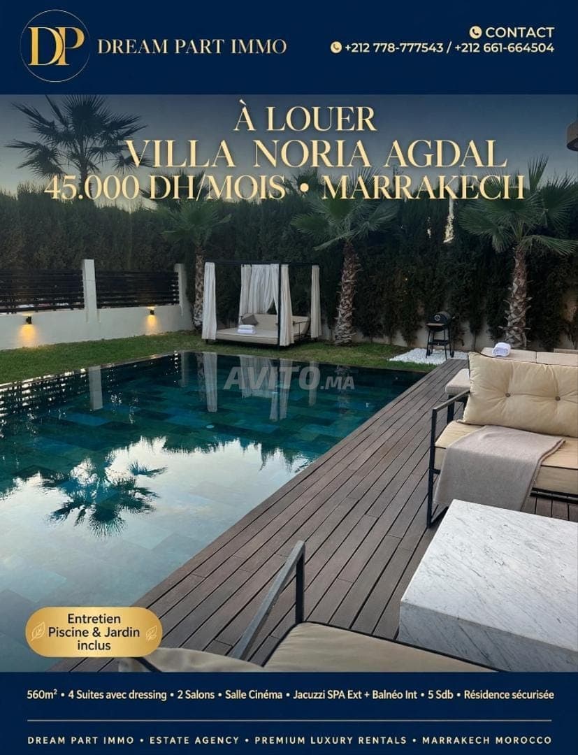 Villa 🏡 de luxe, 4 suites à Agdal ⛳ Marrakech
